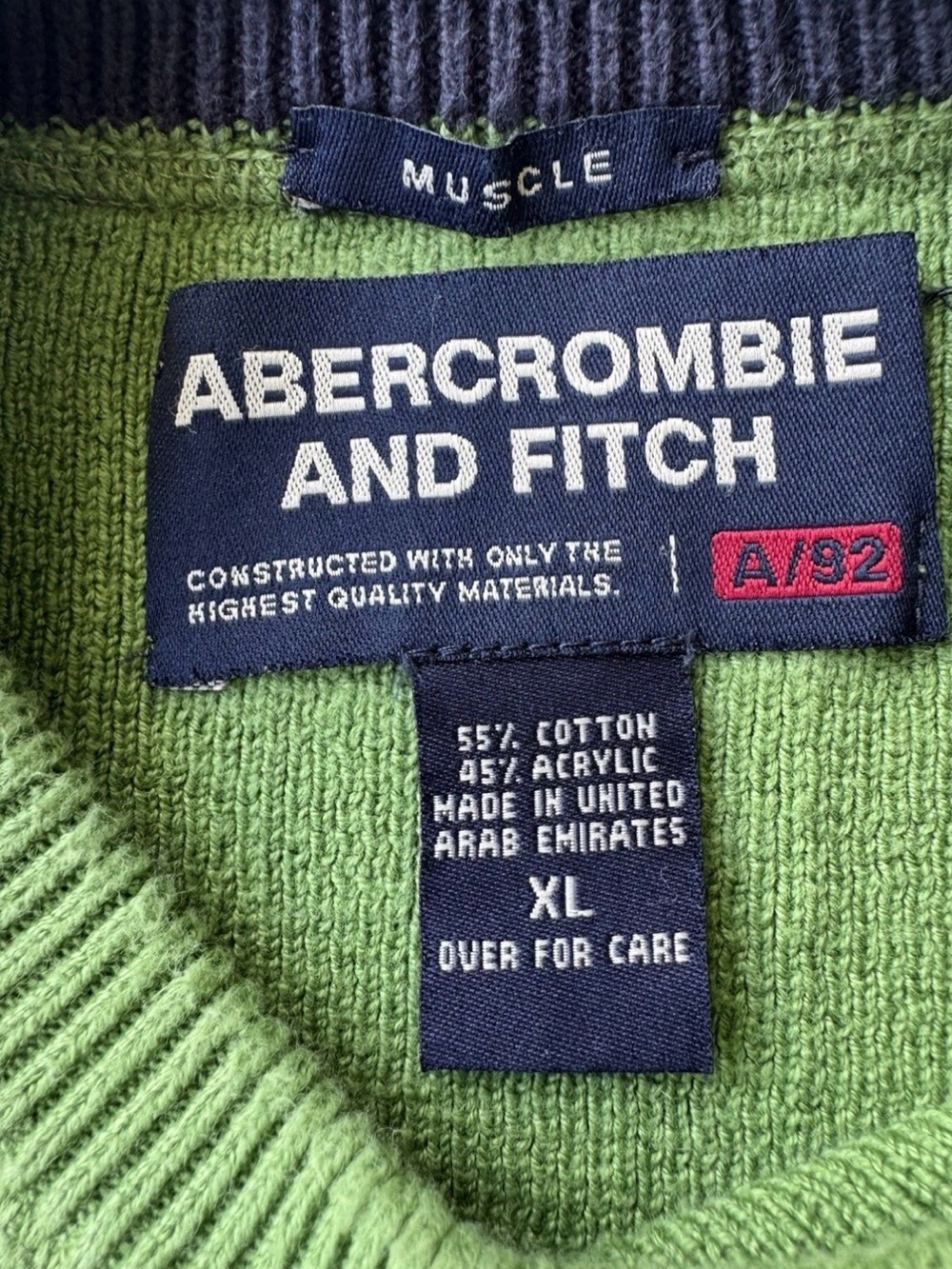 Abercrombie & Fitch Men's Light Green Crewneck Sweater
